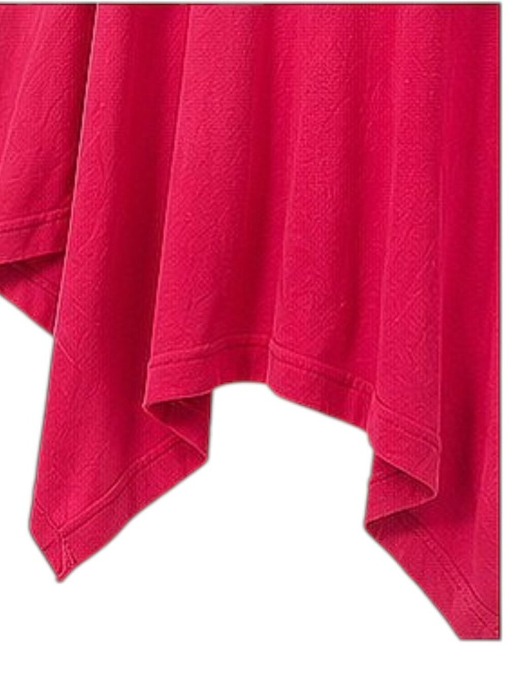 Women's Oversized Red Handkerchief Hem Draped Tunic Top L - Picture 7 of 8